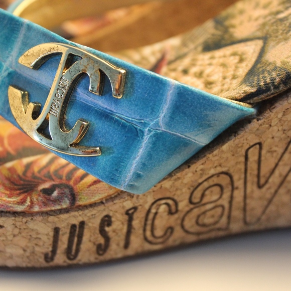 Just Cavalli Cool Platform Wedge Sandals. - Picture 3 of 8